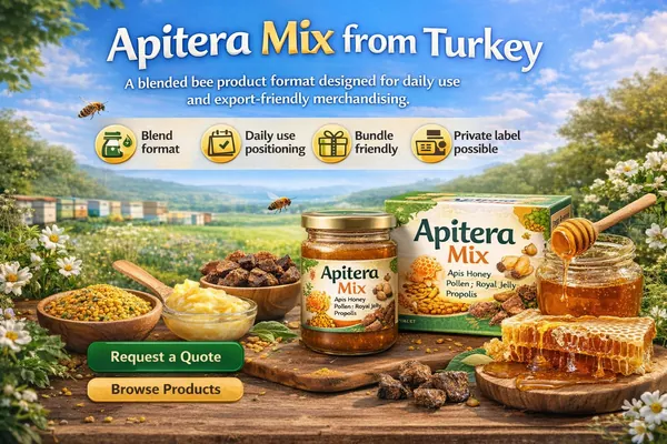 Apitera Mix blended bee product supply from Türkiye for importers and distributors